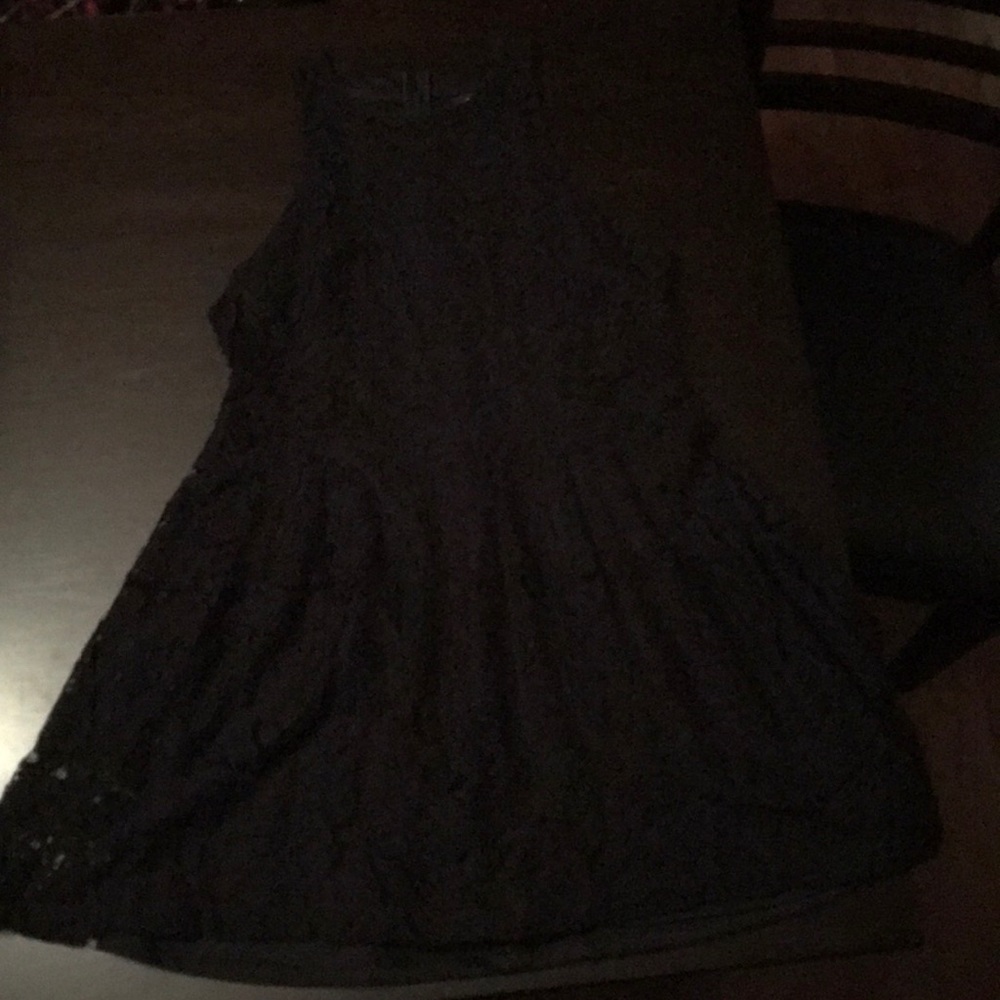 A black lace dress